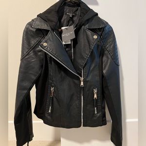 Baccini Faux Leather Black Jacket